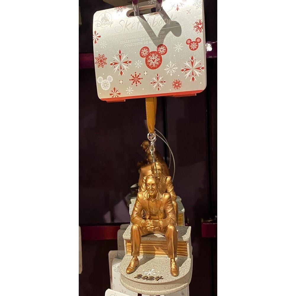 Disney Parks 2024 Walt Disney Christmas Ornament Sketchbook Sitting Bronze‎ NEW